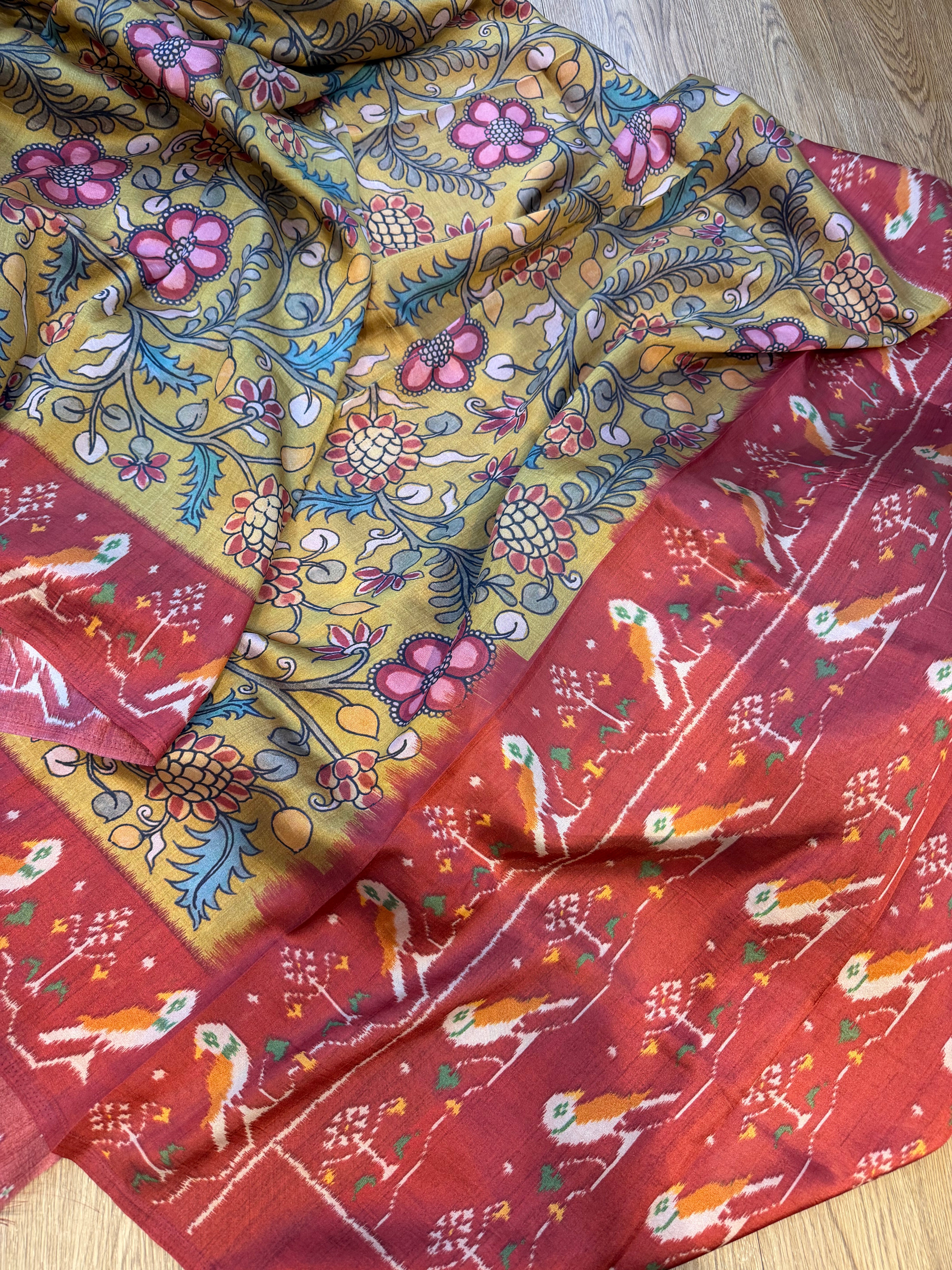 SSS-51 kalamkari pure tussar silk sarees