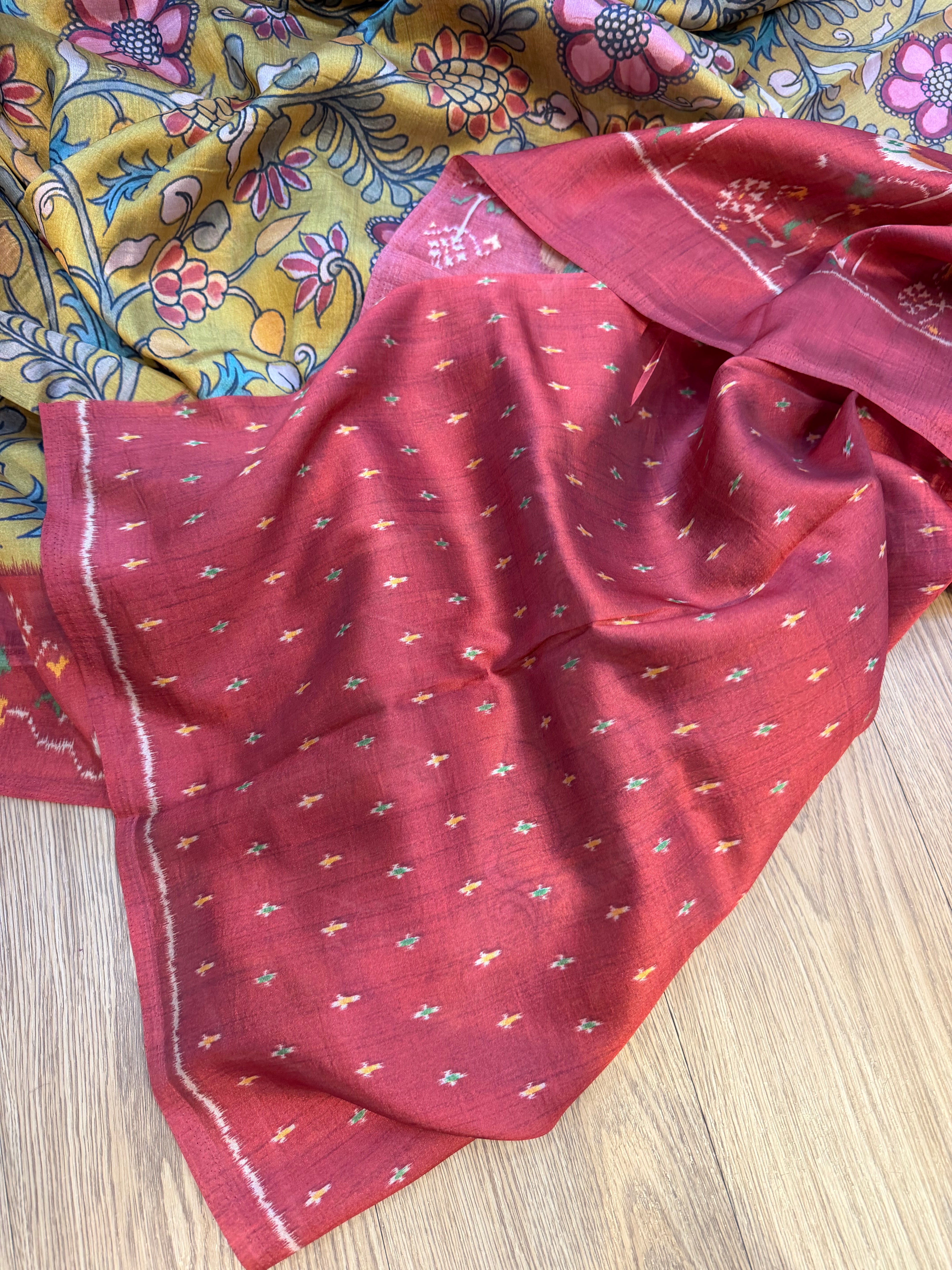 SSS-51 kalamkari pure tussar silk sarees