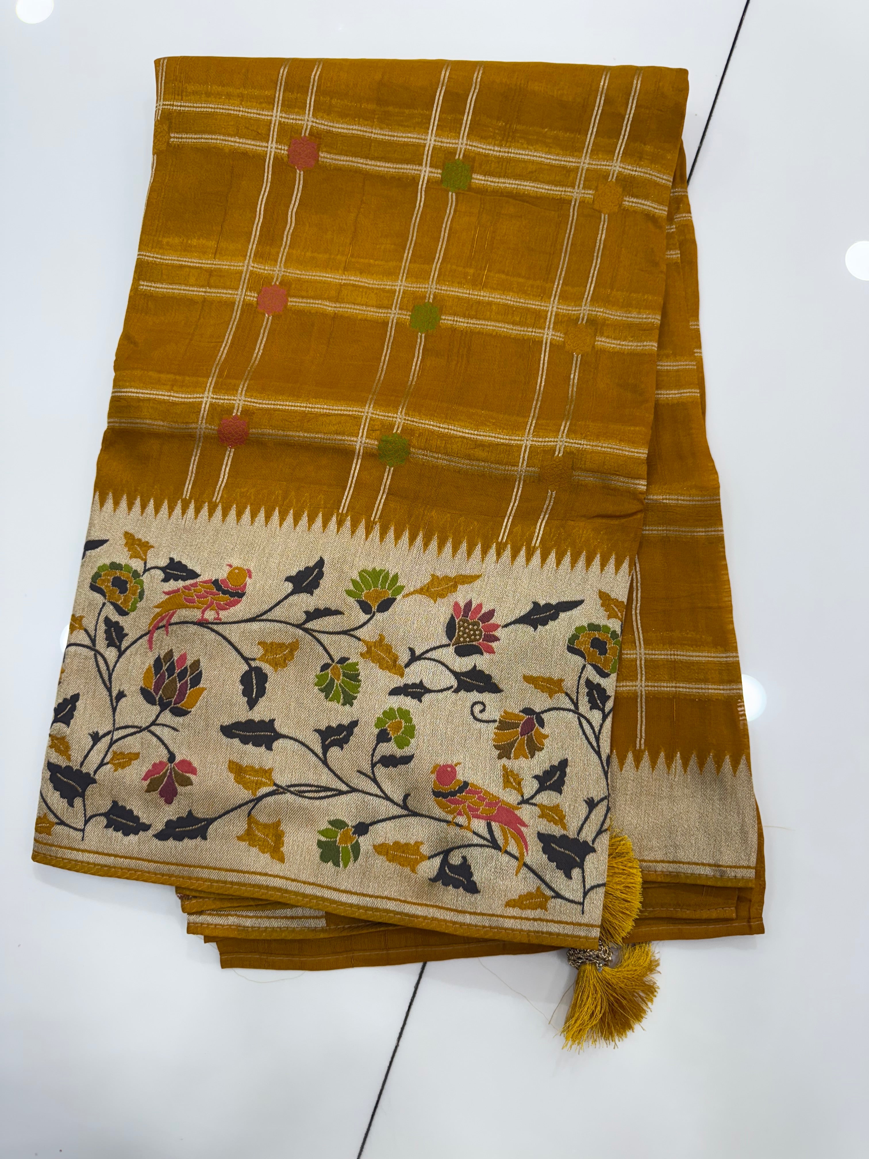 SSS-57  munga tussar georgettee paithani