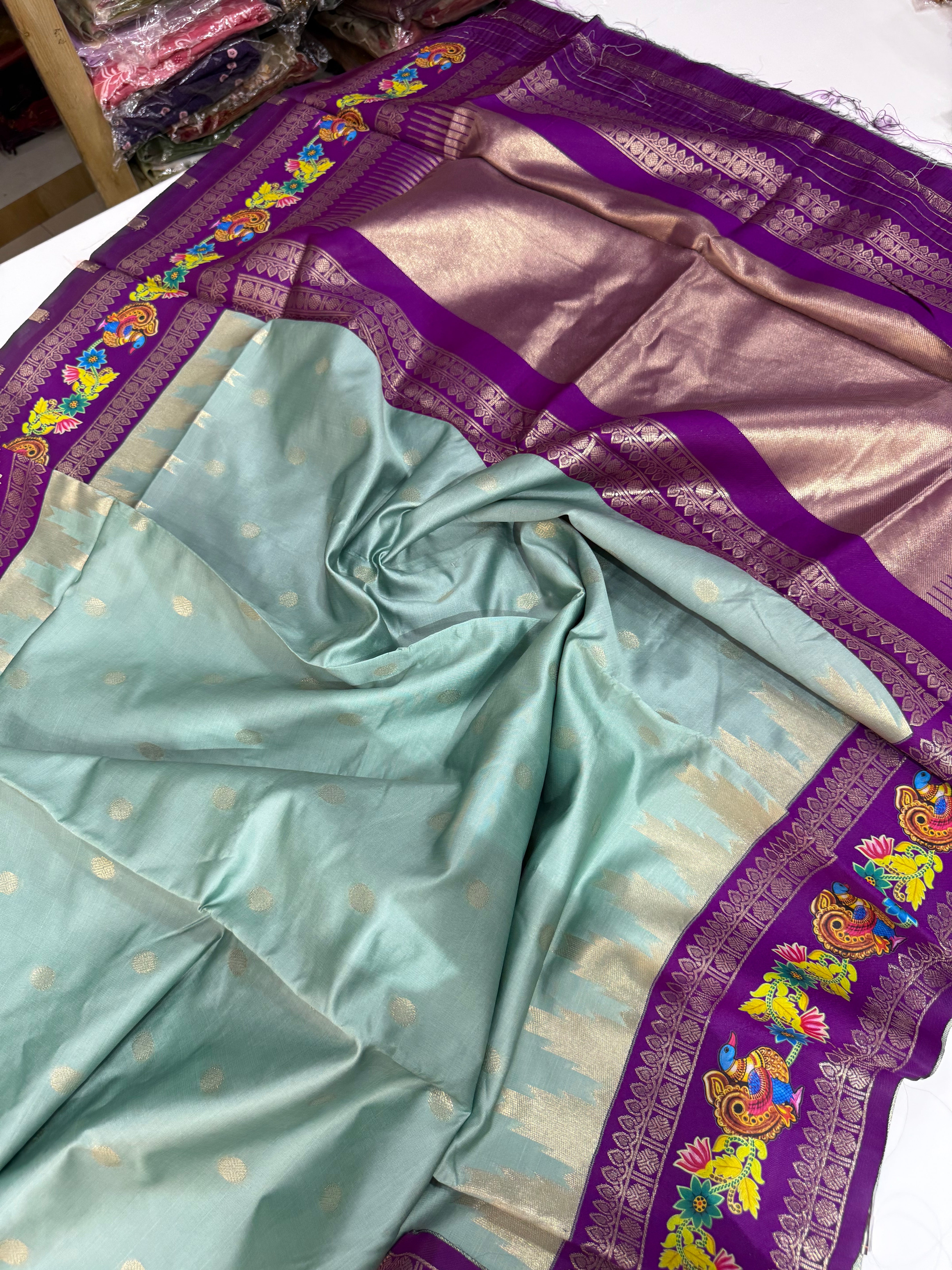 SSS-134 gadwal  thanjavur painting silk