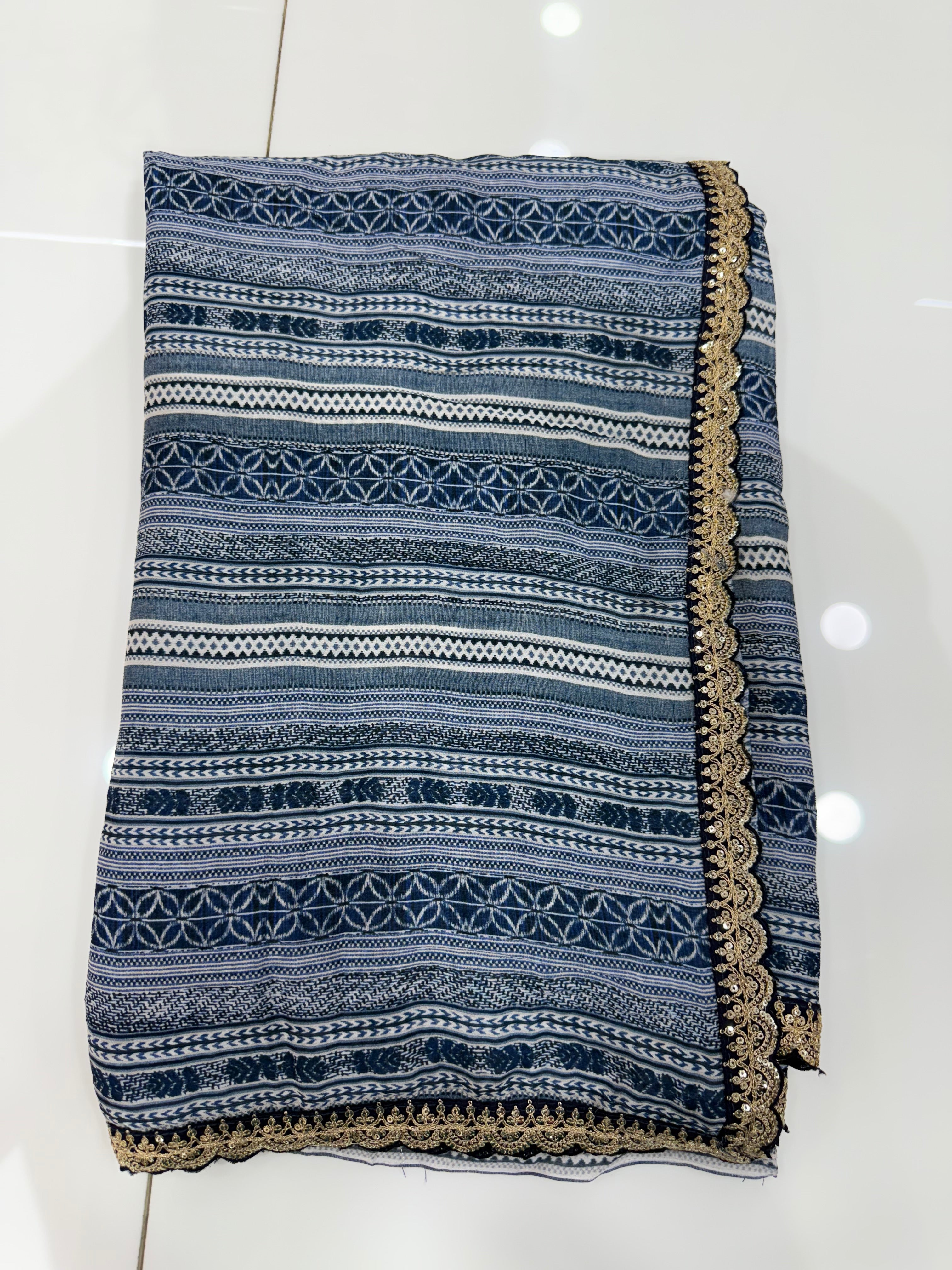 SSS-140 celebrity inspired laya sarees chinnon lace border.