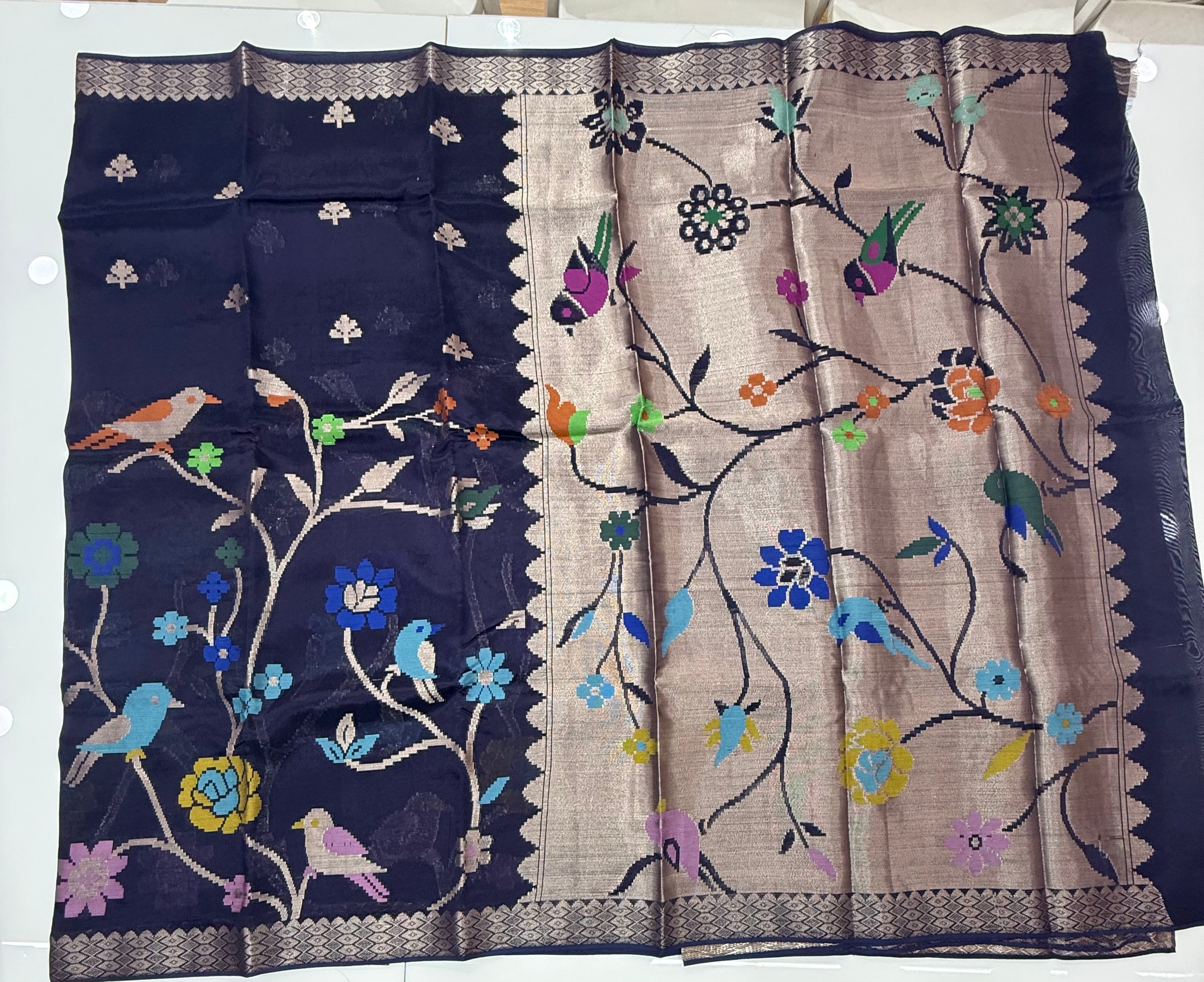 paper silk jamdhani sarees