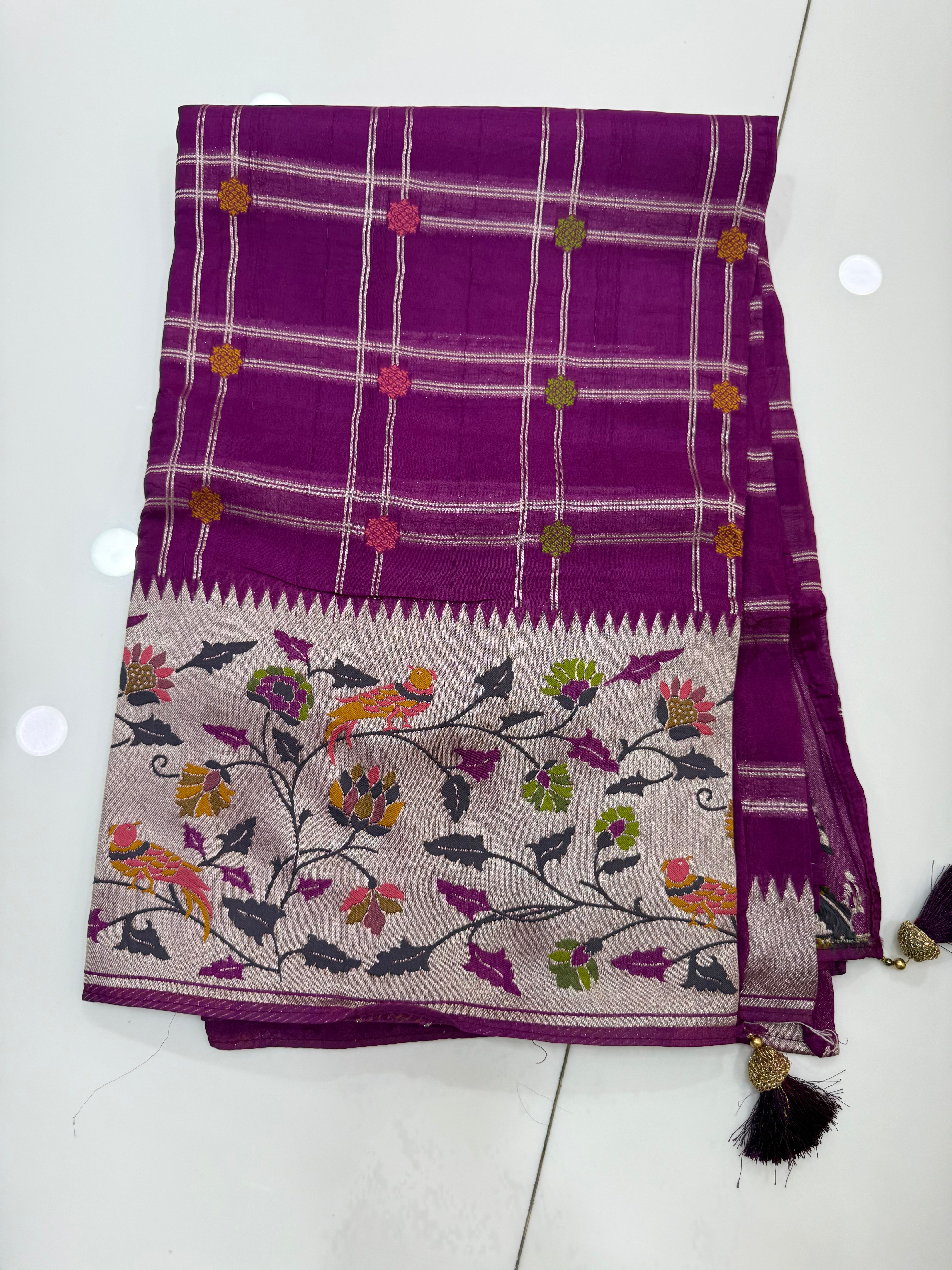 SSS-57  munga tussar georgettee paithani