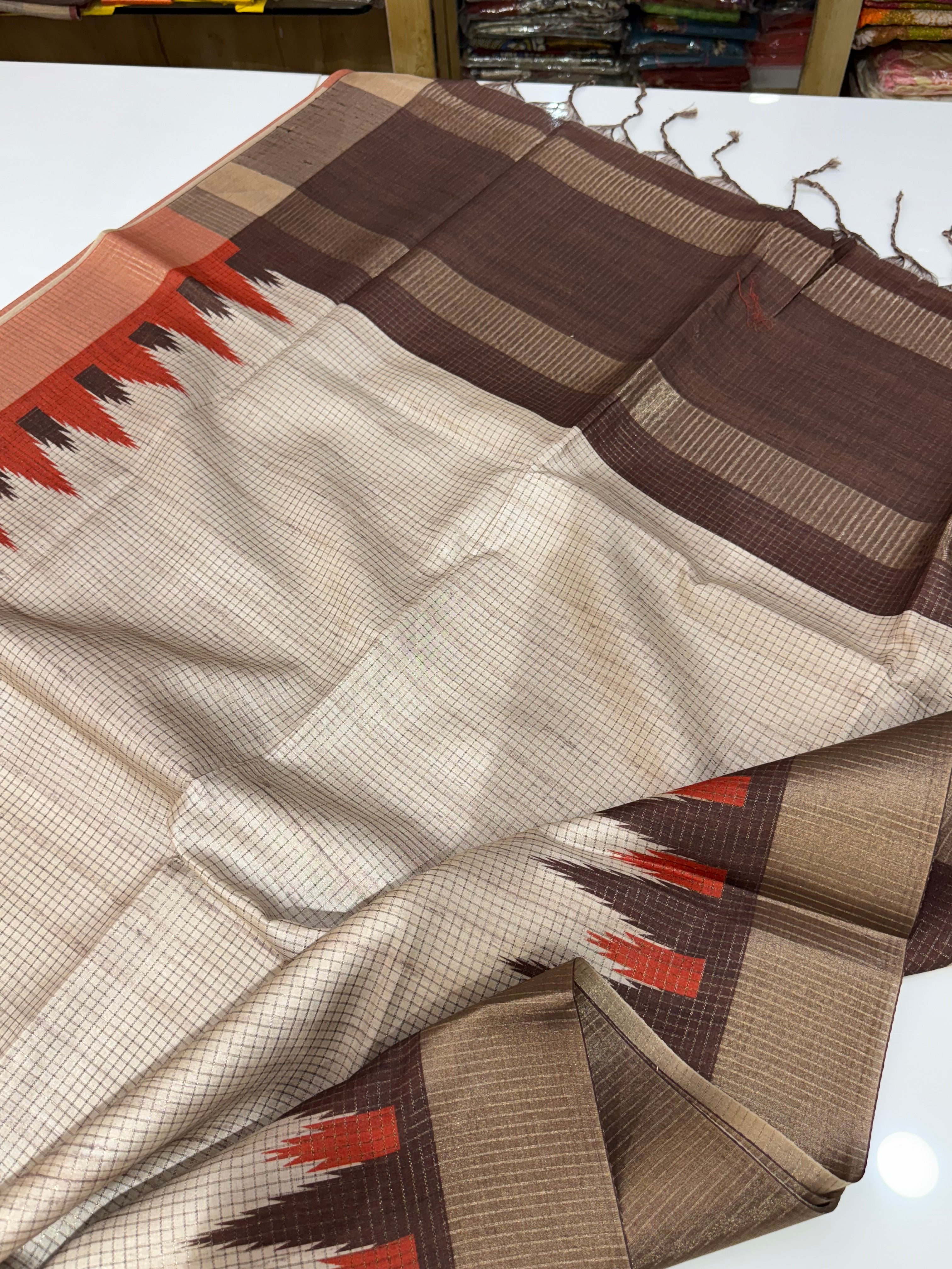 SSS-187 premium fancy tussar sares