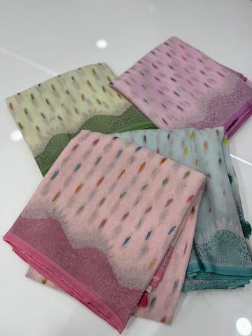 chinnon kaddhi georgette sarees