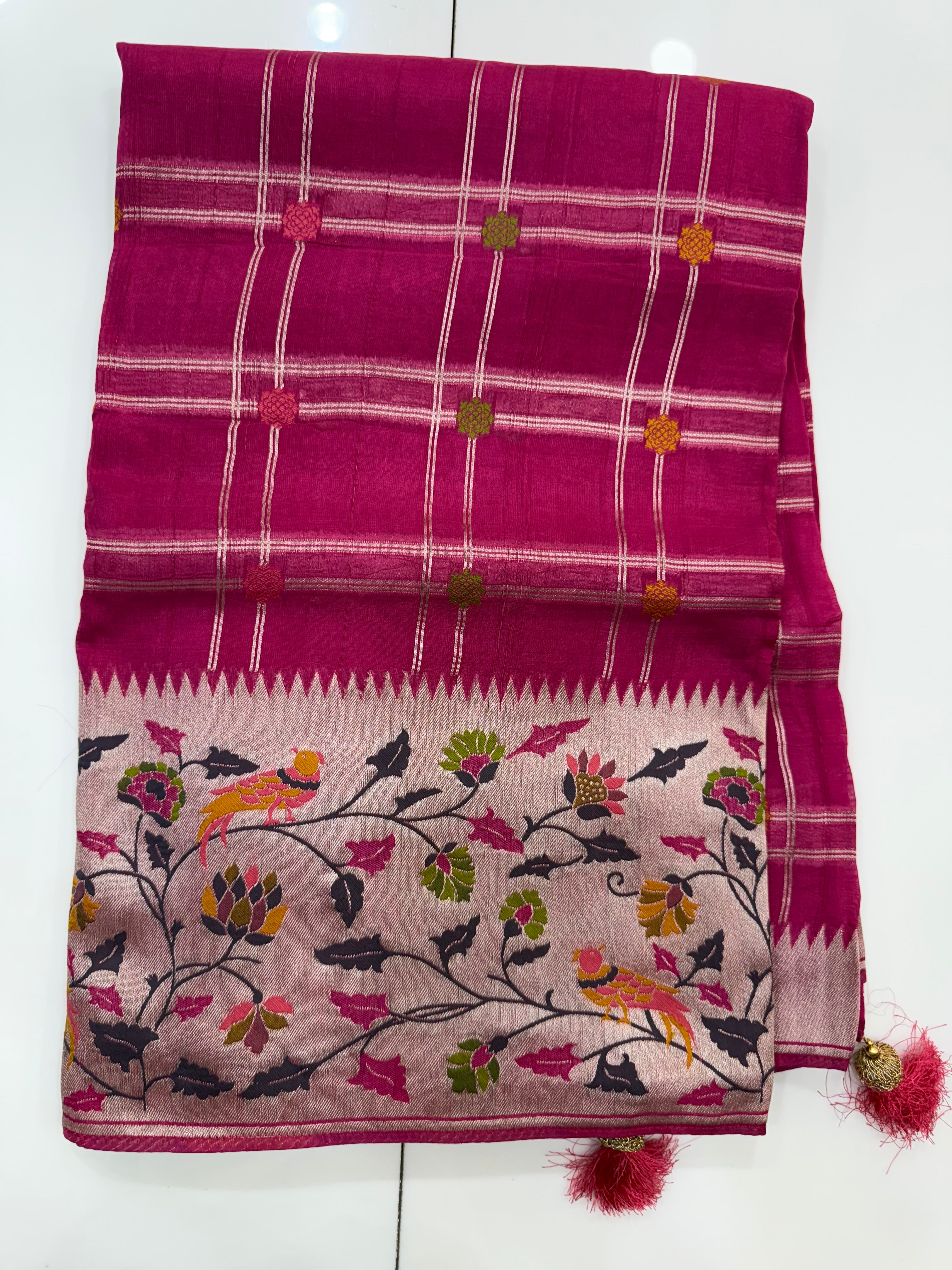 SSS-57  munga tussar georgettee paithani