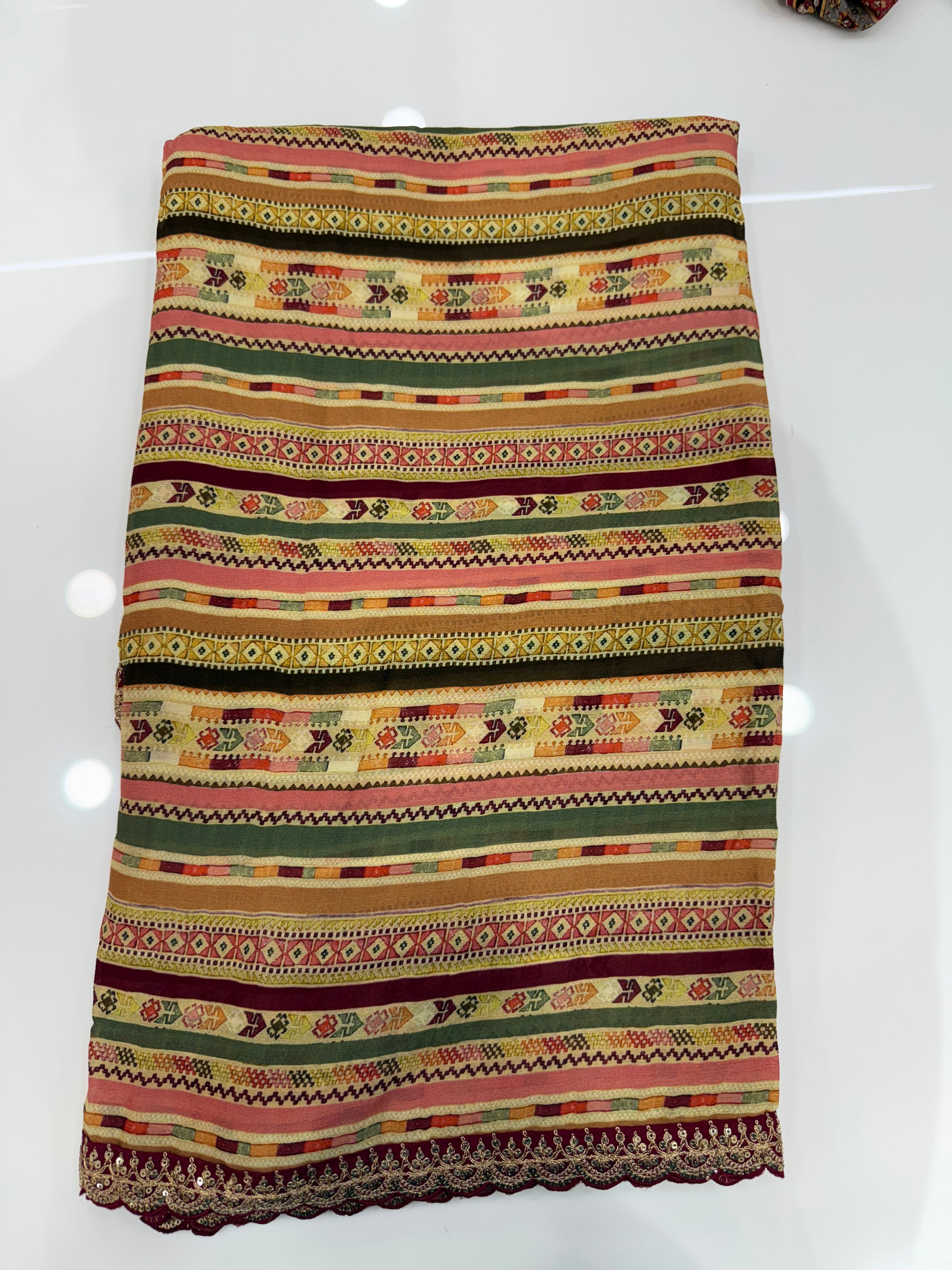 SSS-140 celebrity inspired laya sarees chinnon lace border.