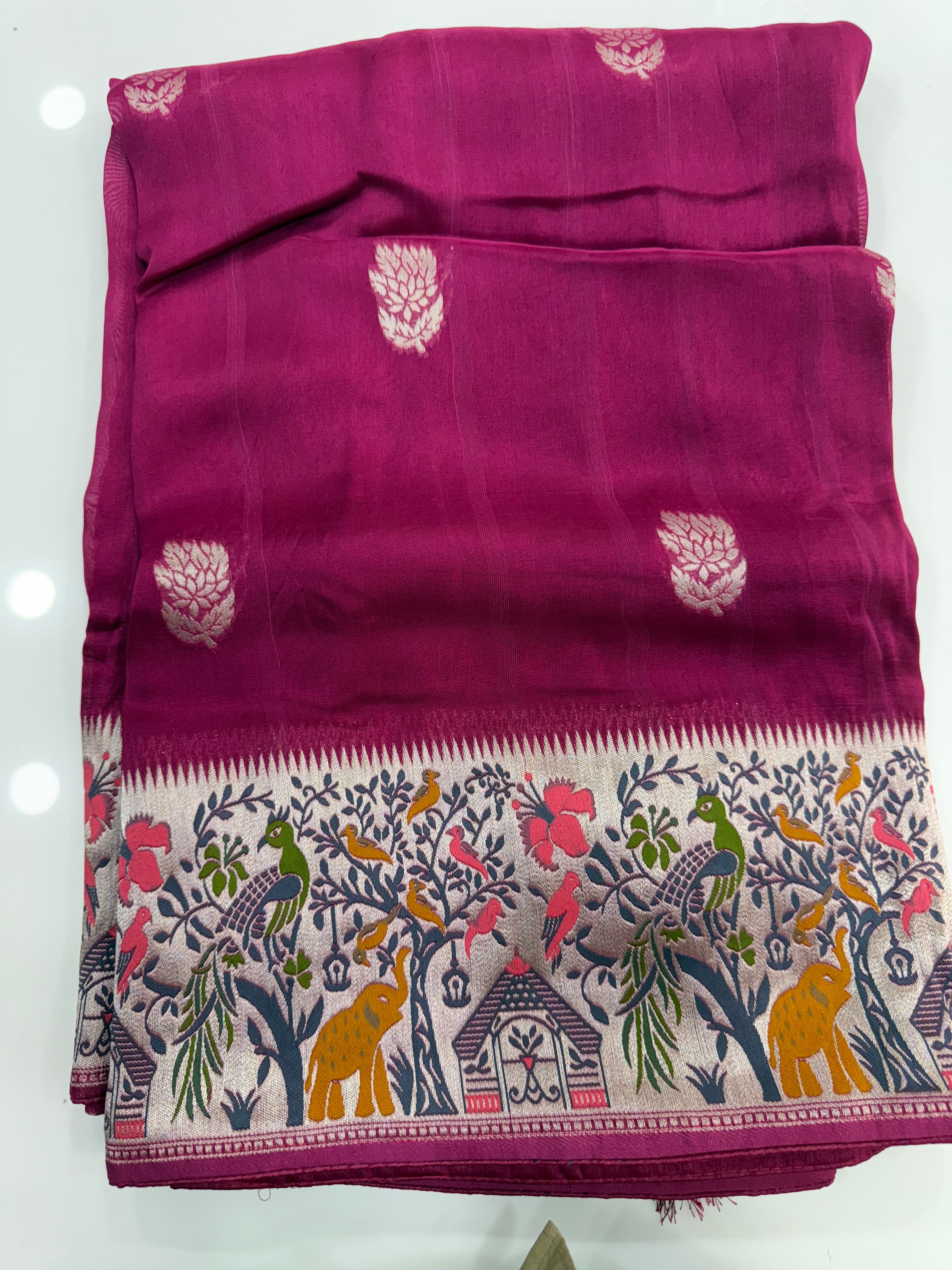 SSS-15 tussar georgettee offer sarees