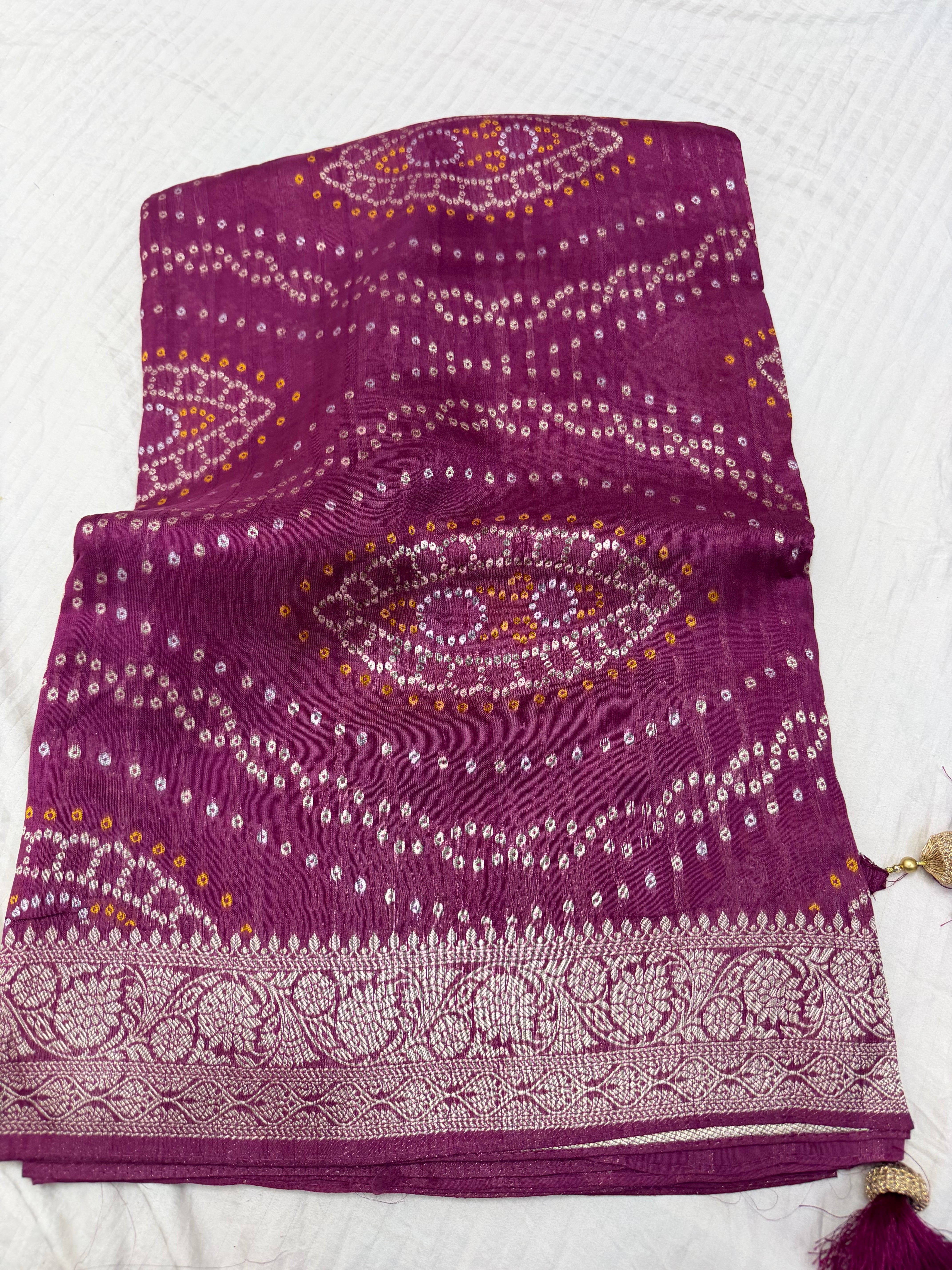 SSS-03 Tussar georgettee bandhini sarees