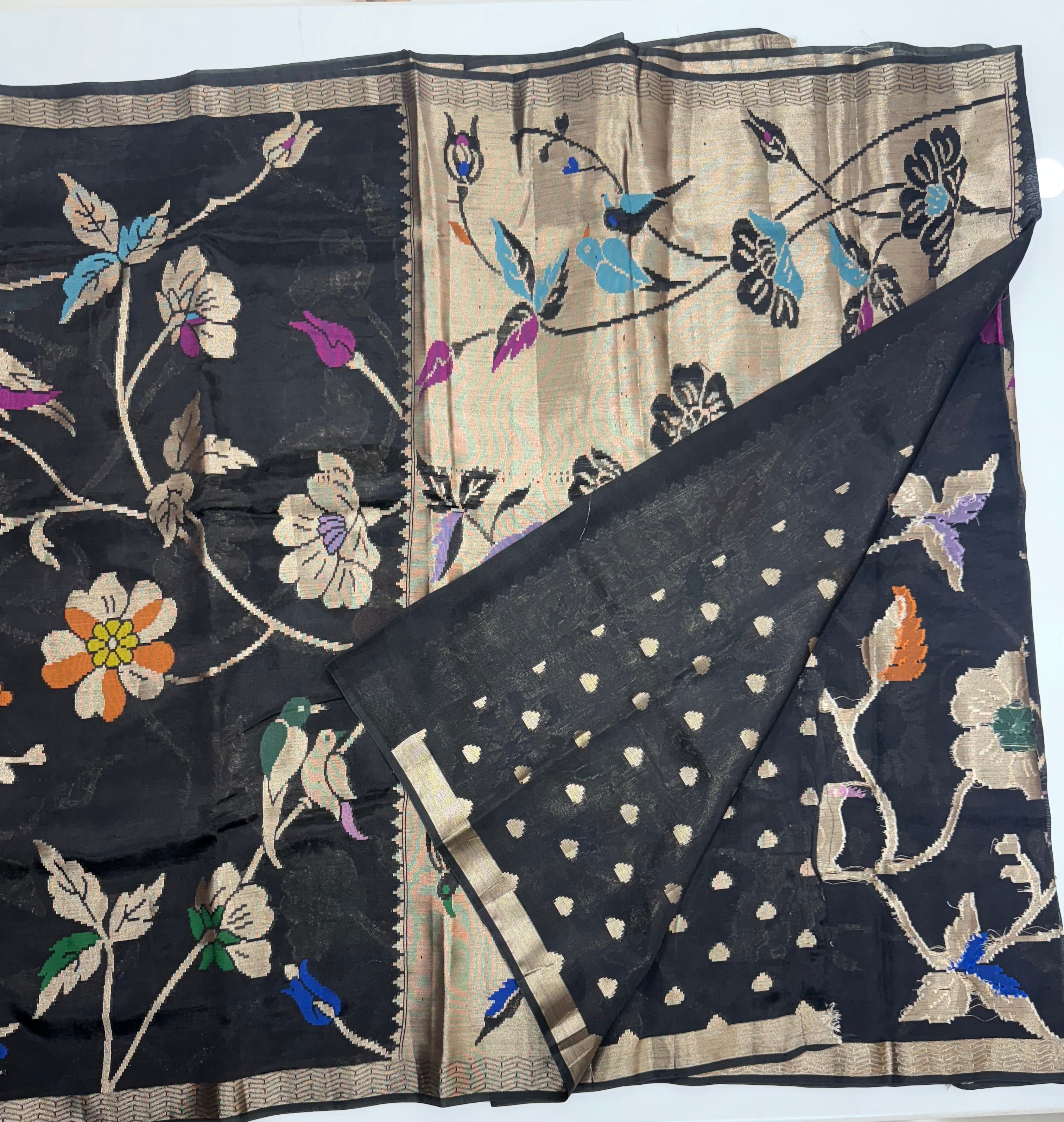 paper silk jamdhani sarees