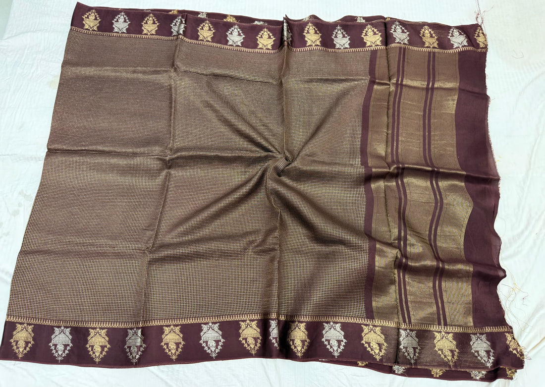vintage rust brown sattin border