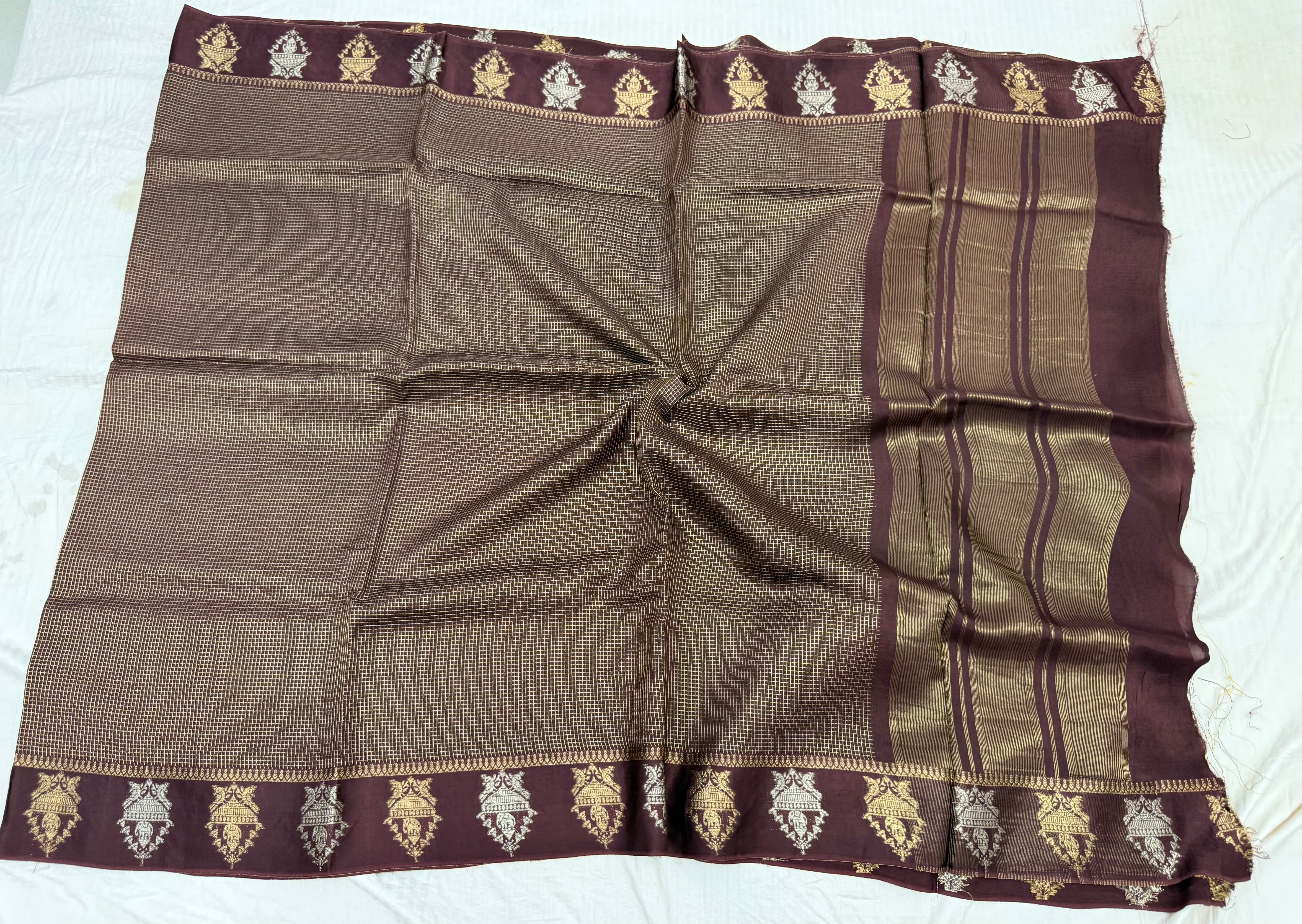 vintage rust brown sattin border