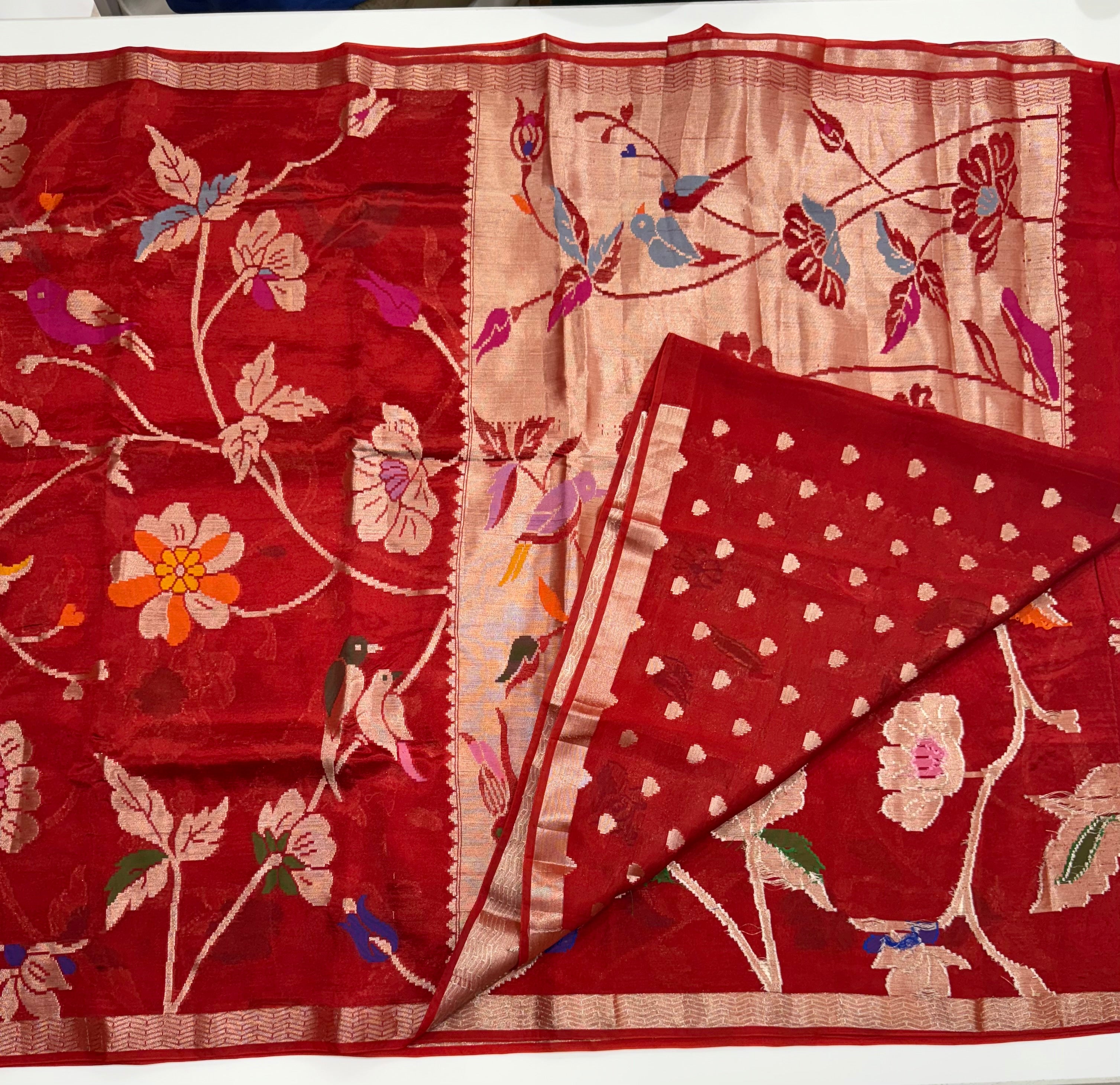 paper silk jamdhani sarees