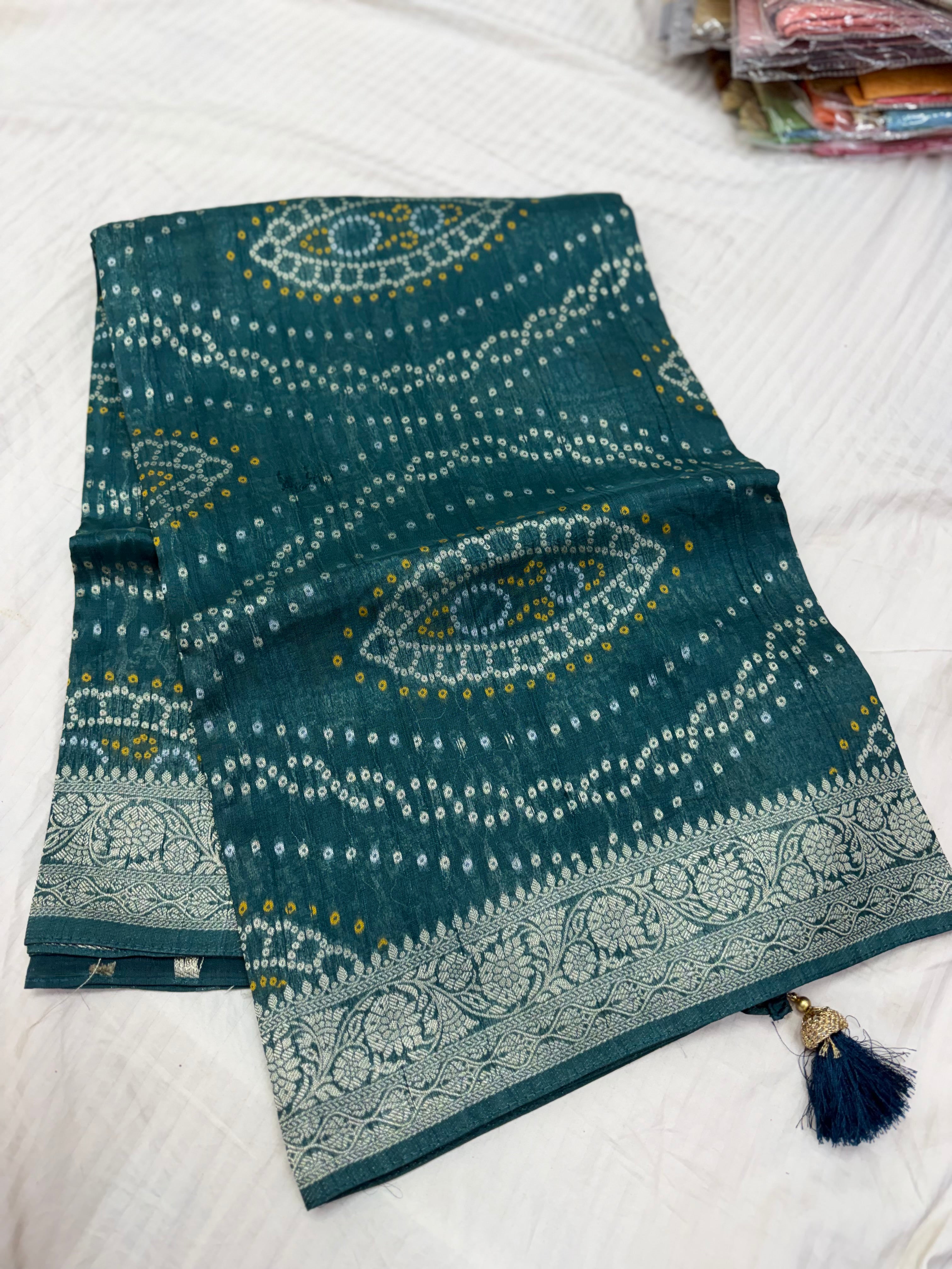 SSS-03 Tussar georgettee bandhini sarees