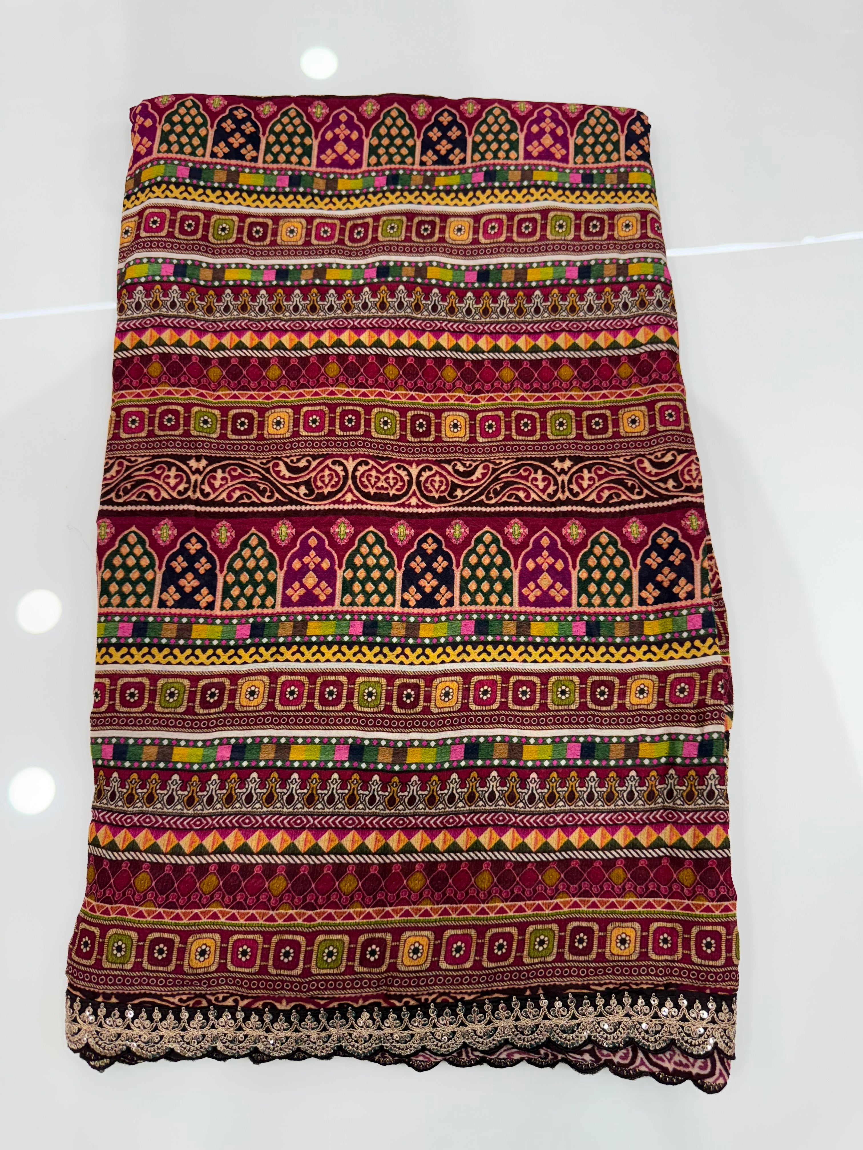 SSS-140 celebrity inspired laya sarees chinnon lace border.