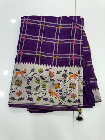 SSS-57  munga tussar georgettee paithani